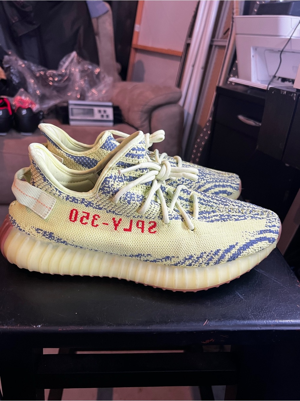 Yeezy Boost 350 V2 Yellow Zebra with Red SPLY-350 Accent